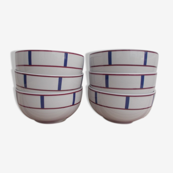 Set of 6 Basque porcelain bowls