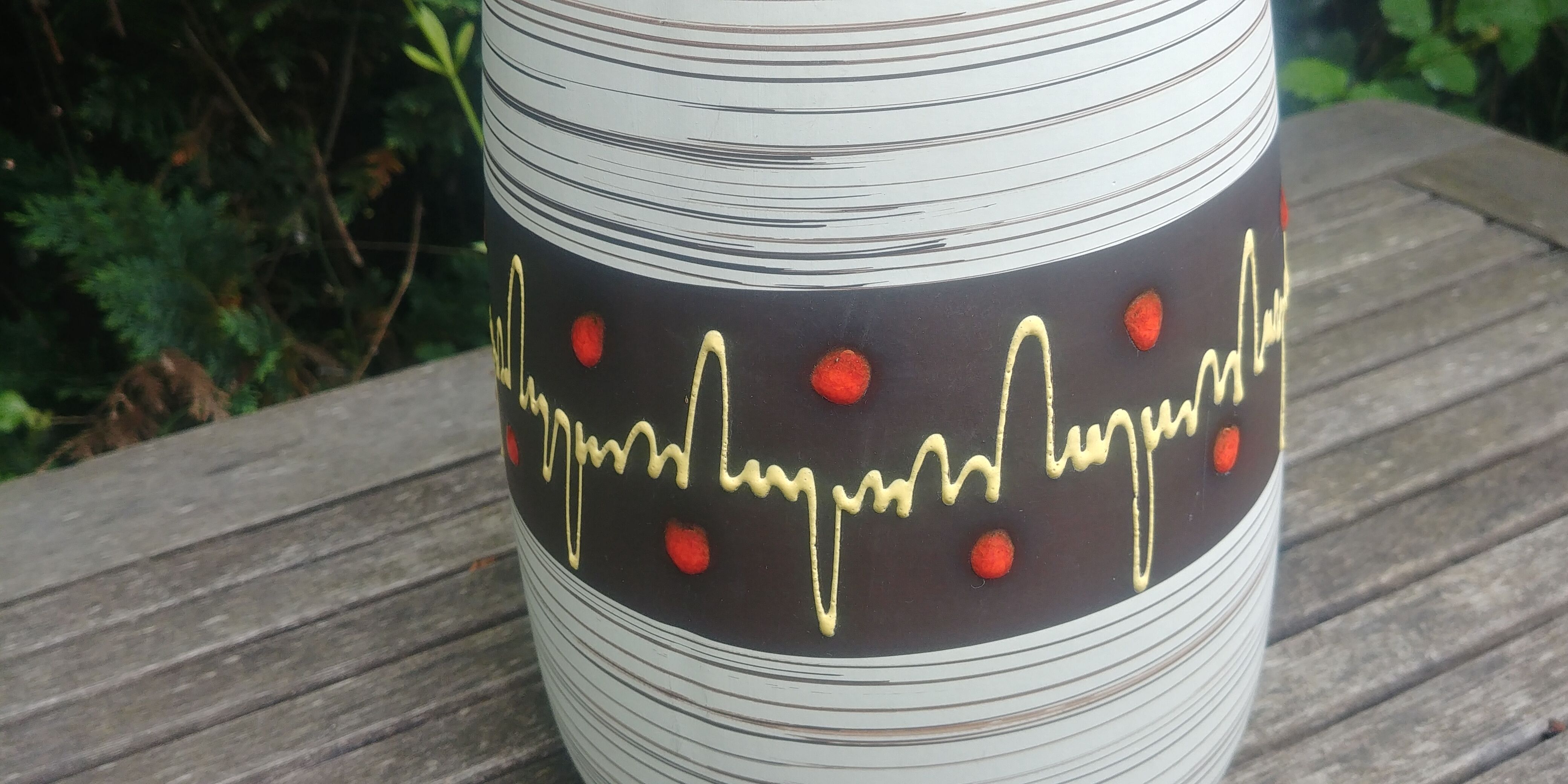 Very Large glazed ceramic vase Vintage W.Germany 60s soliflore shape