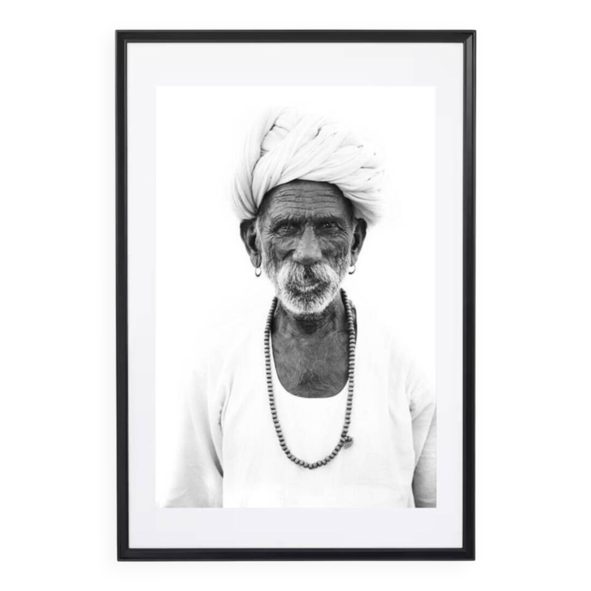Black and white photograph of a tribe in Rajasthan
