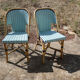 Pair of chairs bistro paris terrace in rattan and caning