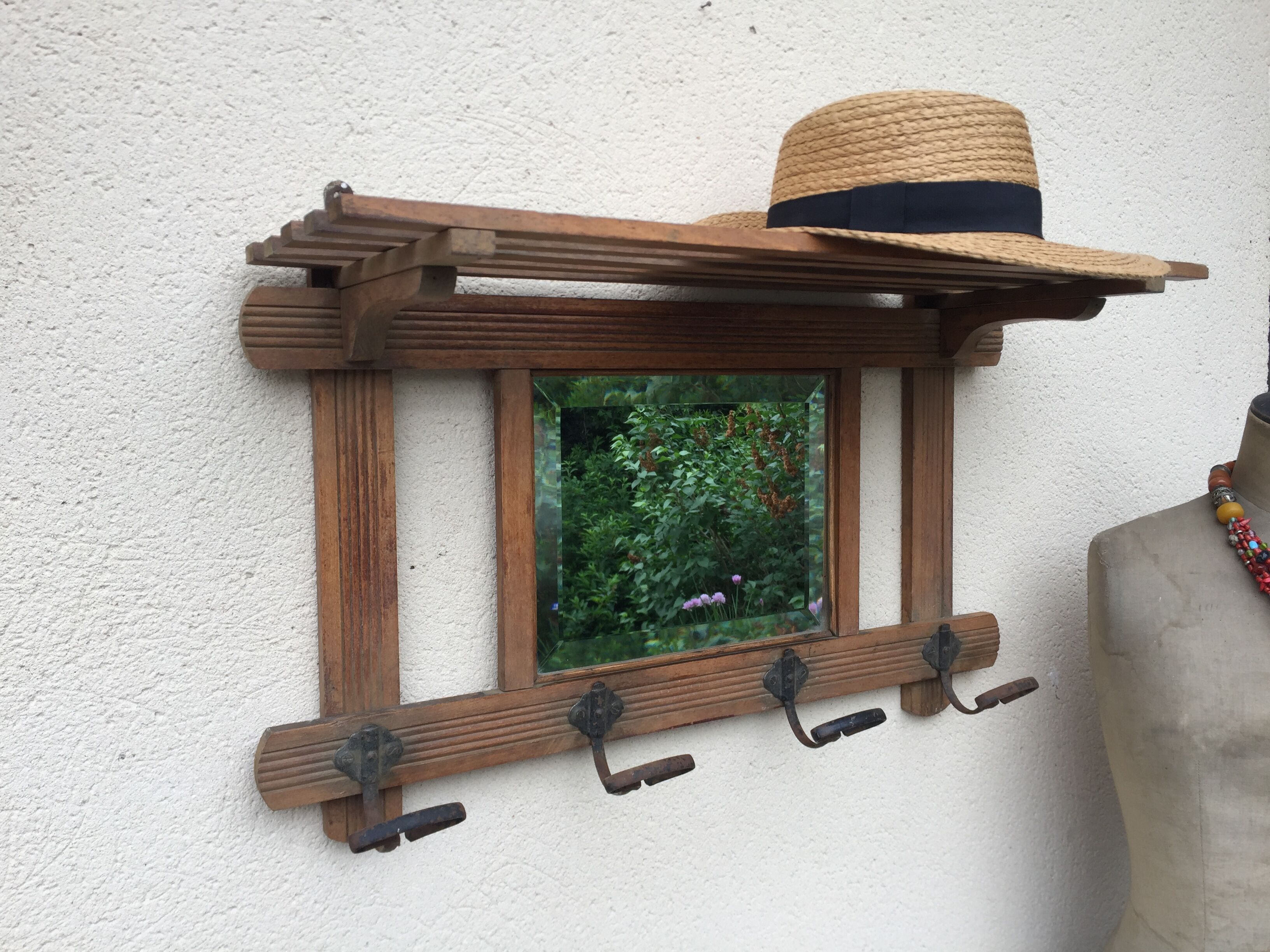 Door wall coats with mirror vintage 1940/1950