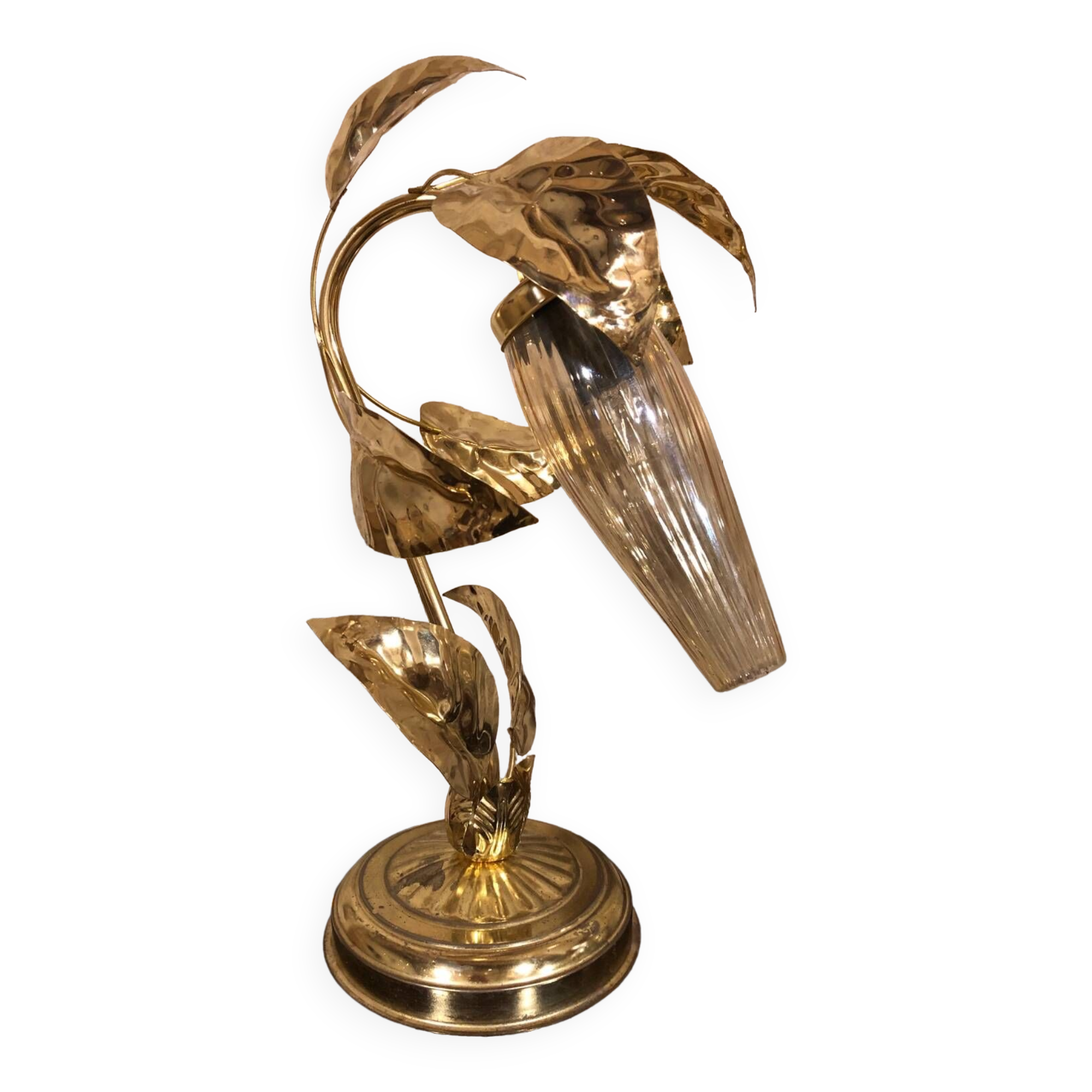 Golden foliage table lamp