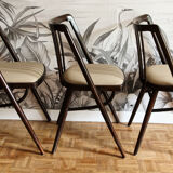 Set of 3 Thonet chairs, imitation leather
