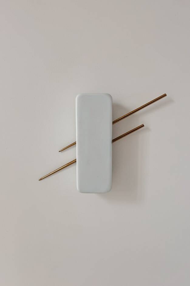 Vintage wall light, brass and opaline, France, 1960.