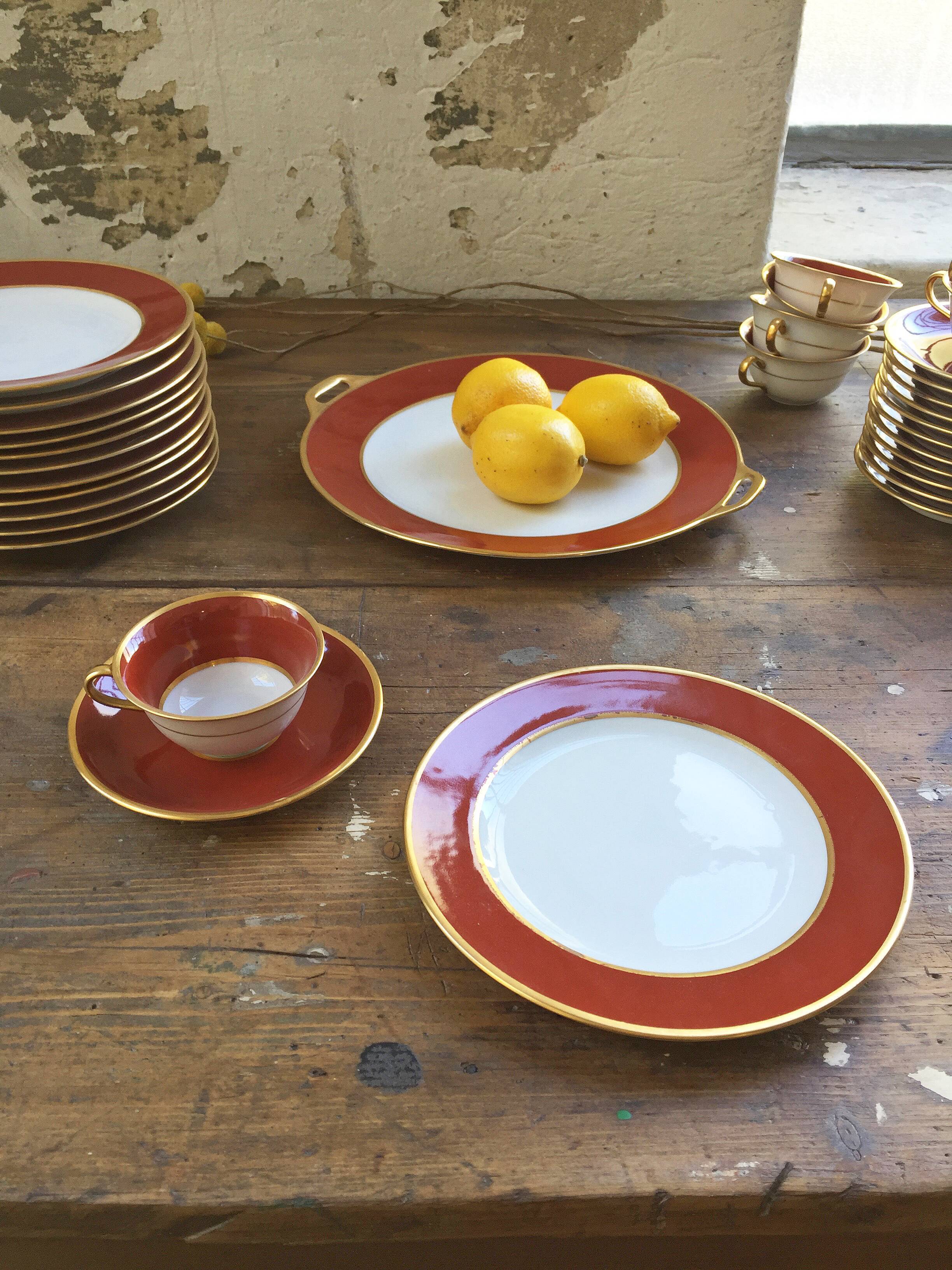 Set plates and coffee Limoges Taourel
