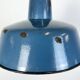 Lampe à suspension industrielle en émail bleu, années 1960
