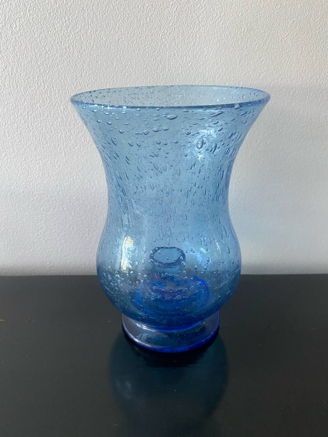 Lavender Blue Glass Tealight Holder