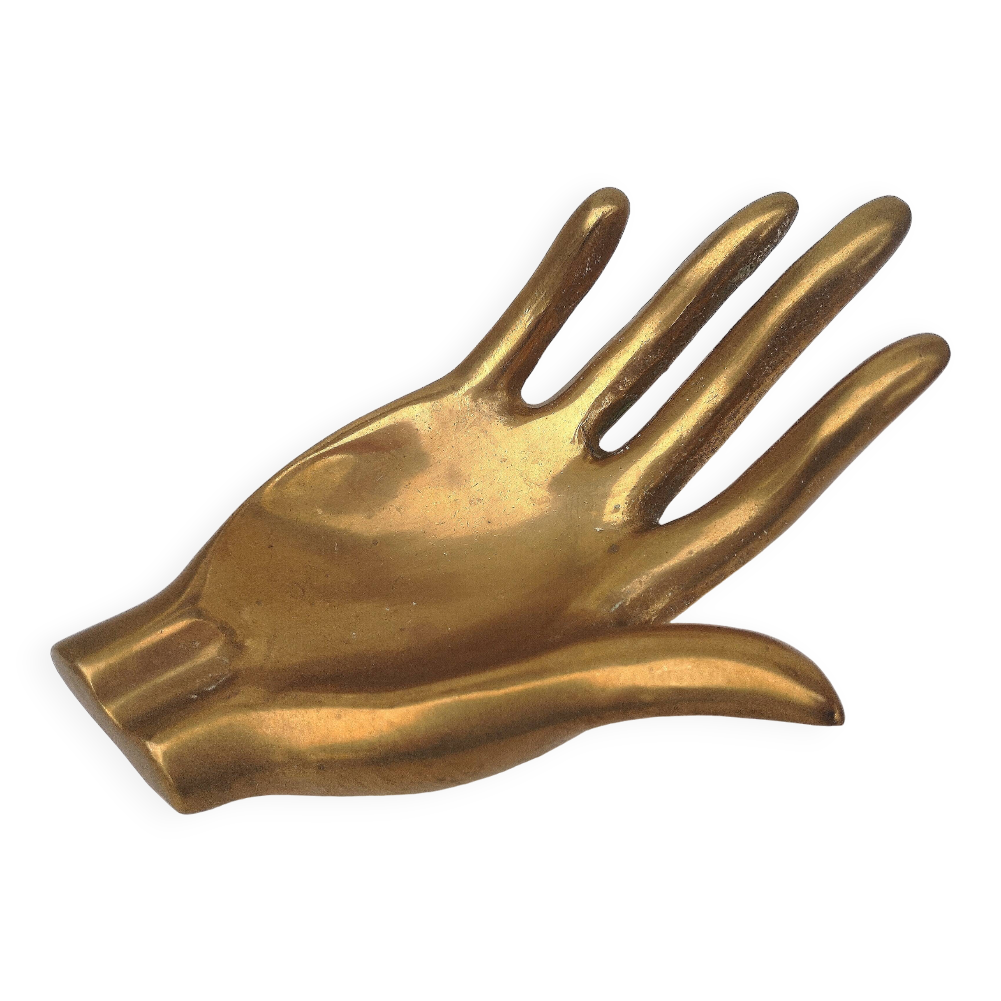 Hand, vintage ashtray, bronze