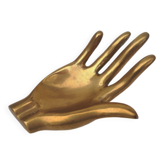 Hand, vintage ashtray, bronze