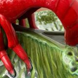 Vintage Italian lobster-shaped pottery sculpture.