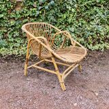 Rattan shell armchair