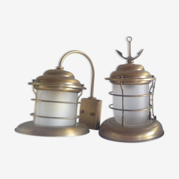Lustrarte Set of one wall light and one table lamp