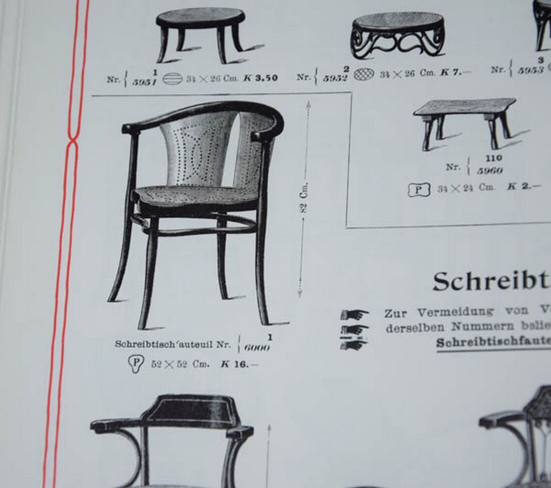 1900s Thonet Office Chair, Model Nr. 6000