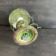 Antique patinated green metal lamp, Art Nouveau style, early 20th century.
