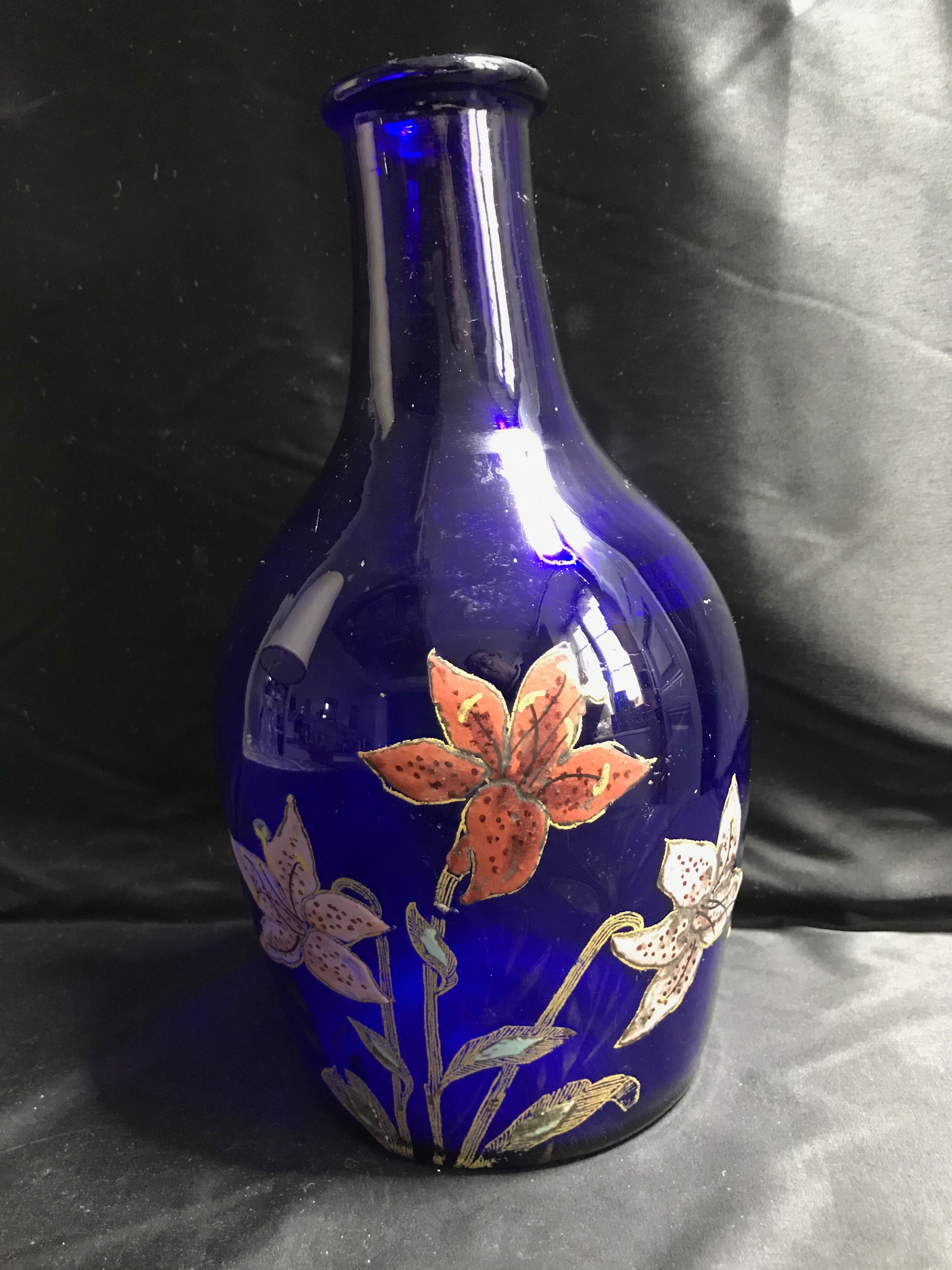 1317 Marked with enamel at the heel - Carafe - Napoleon III - Enamel glass