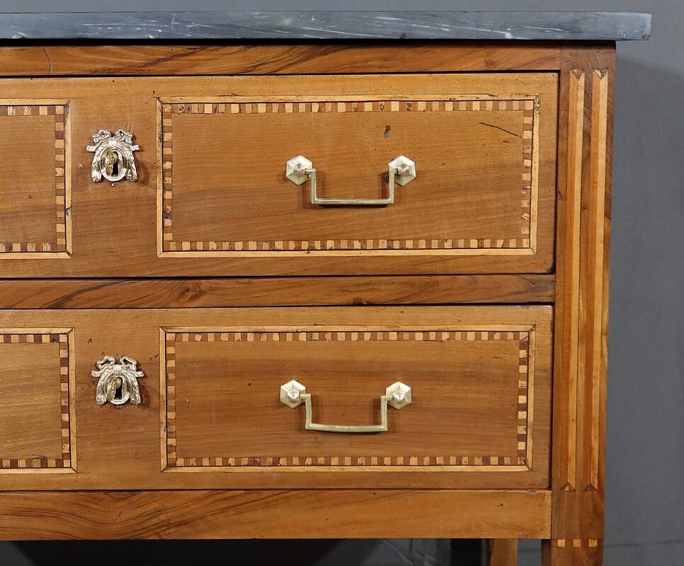 Small regional walnut commode, louis xvi style – early 19th century