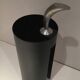 "Golf" umbrella stand in black plastic and chrome