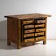 Industrial drawer unit in pine and iron – Central Europe, circa 1950