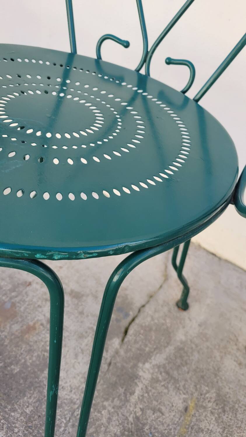 Série de 4 fauteuils de Jardin Fermob en fer ancien