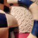Ceramic jug with blue and white checkered pattern "Lustucru"