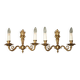 Pair of antique wall sconces in gilded bronze from the 1920s.