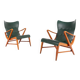 Fauteuils architecturaux suédois du milieu du siècle par Axel Larsson, années 1950