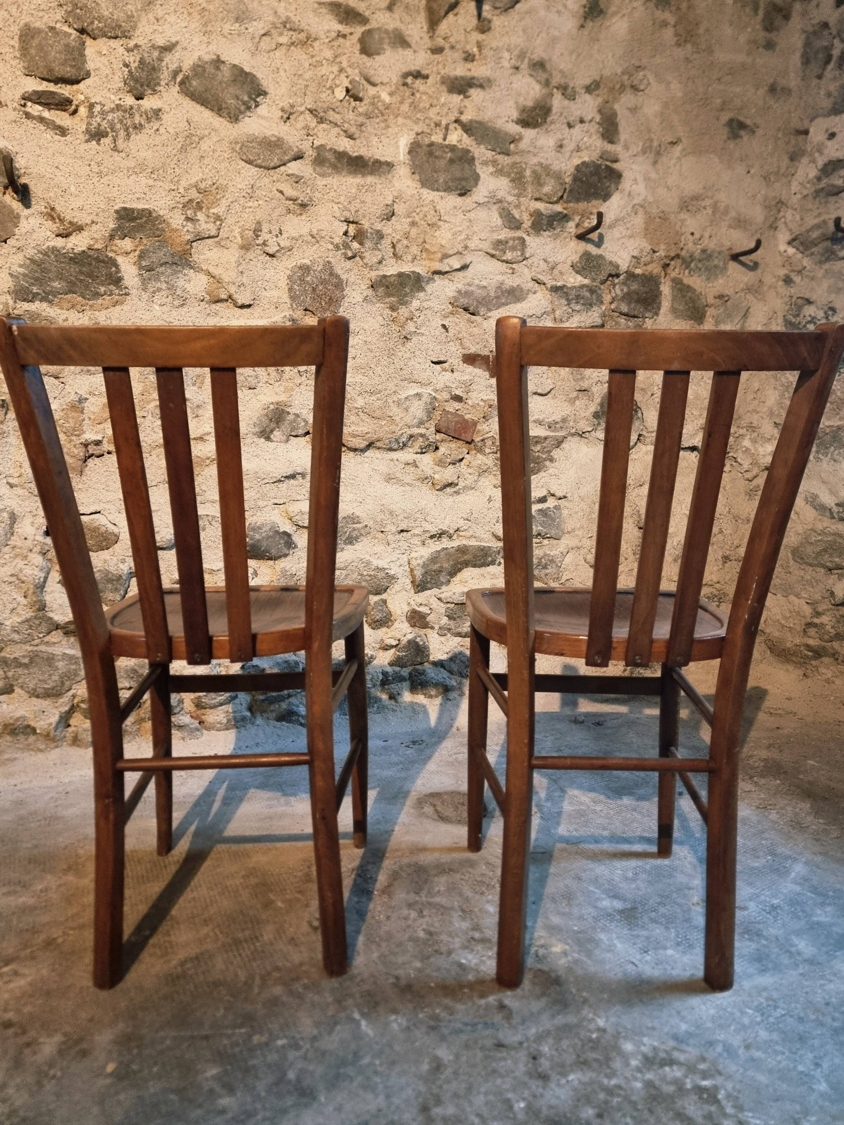 Pair of Luterma beechwood bistro chairs, early 20th century – Made in Estonia