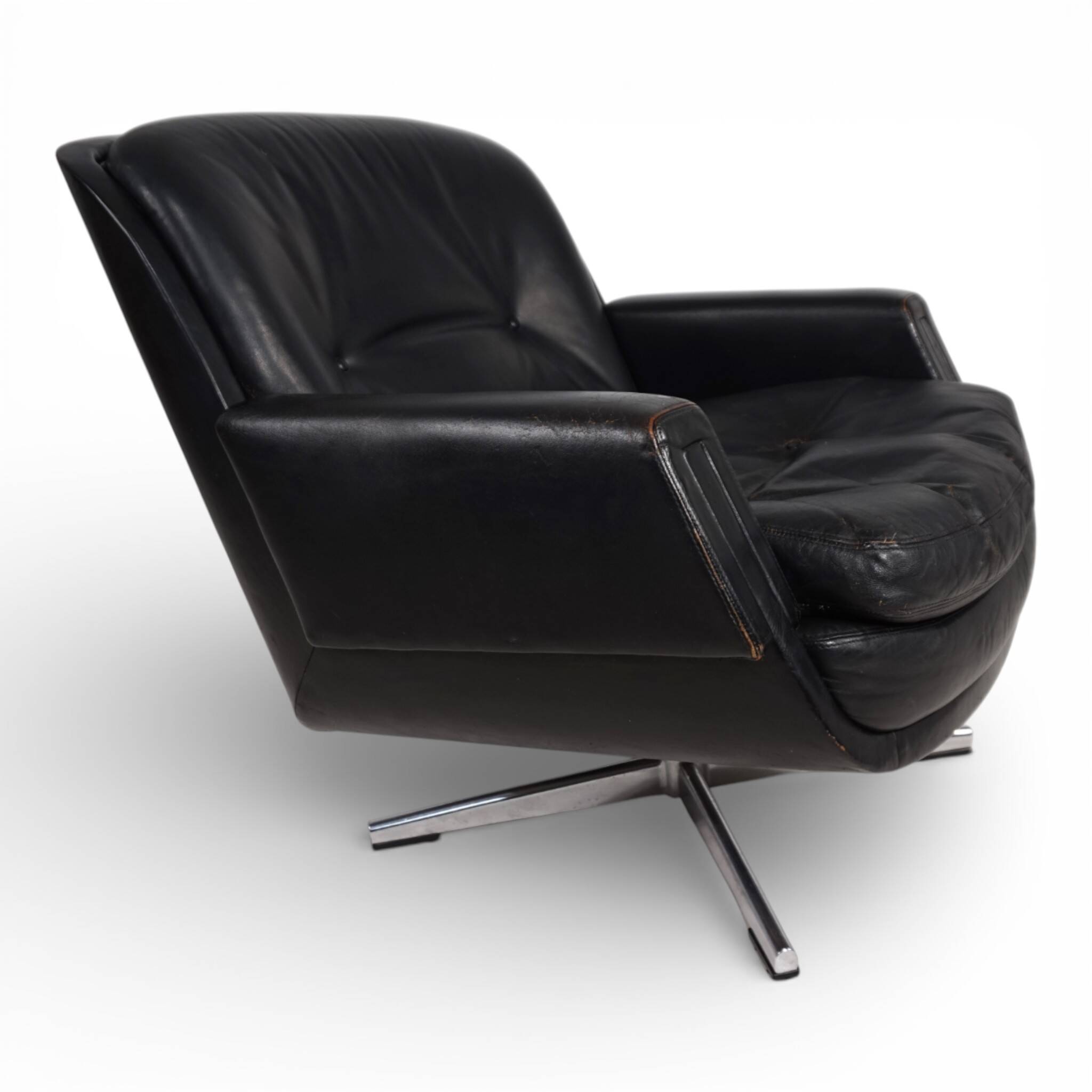 Fauteuil en cuir Eugen Schmidt, 1960
