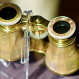 Twins Theatre / Napoleon model opera glasses in Mother-of-pearl and Golden Brass - Authentic