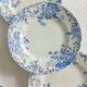 Lot de 6 assiettes semi-creuses terre de fer Saint Amand et Hamage, Campanule