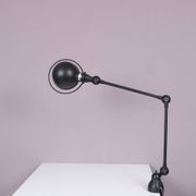 1950s Table clamp lamp in black metal, recent edition model SI332/ Jieldé,