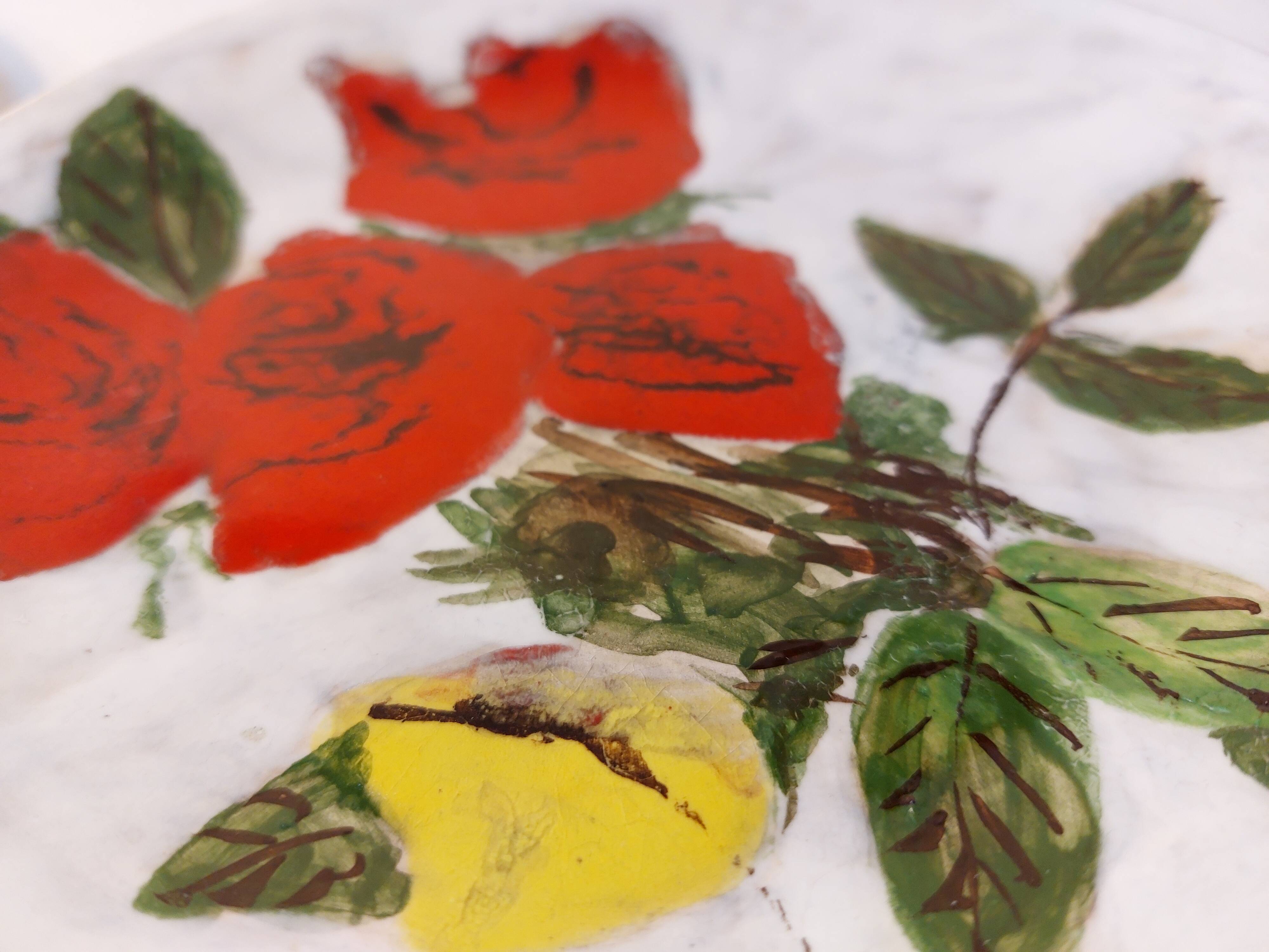 Set of 2 glazed ceramic dessert plates signed ZINGARO - Italy 1960s