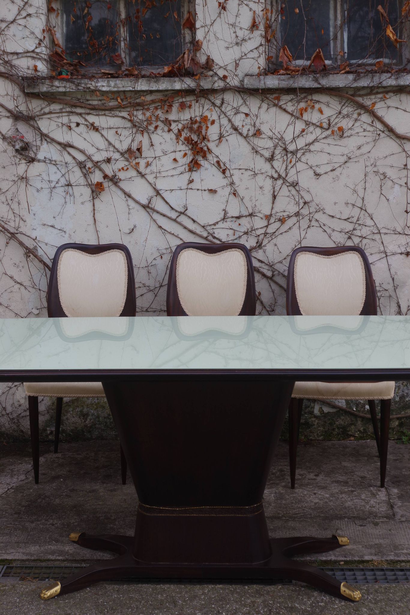 Dining Room Table and Mahogany Chairs by Fratelli Rigamonti, 1950s, Set of 7