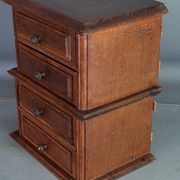 Box with 4 drawers for sewing or other storage in oak wood