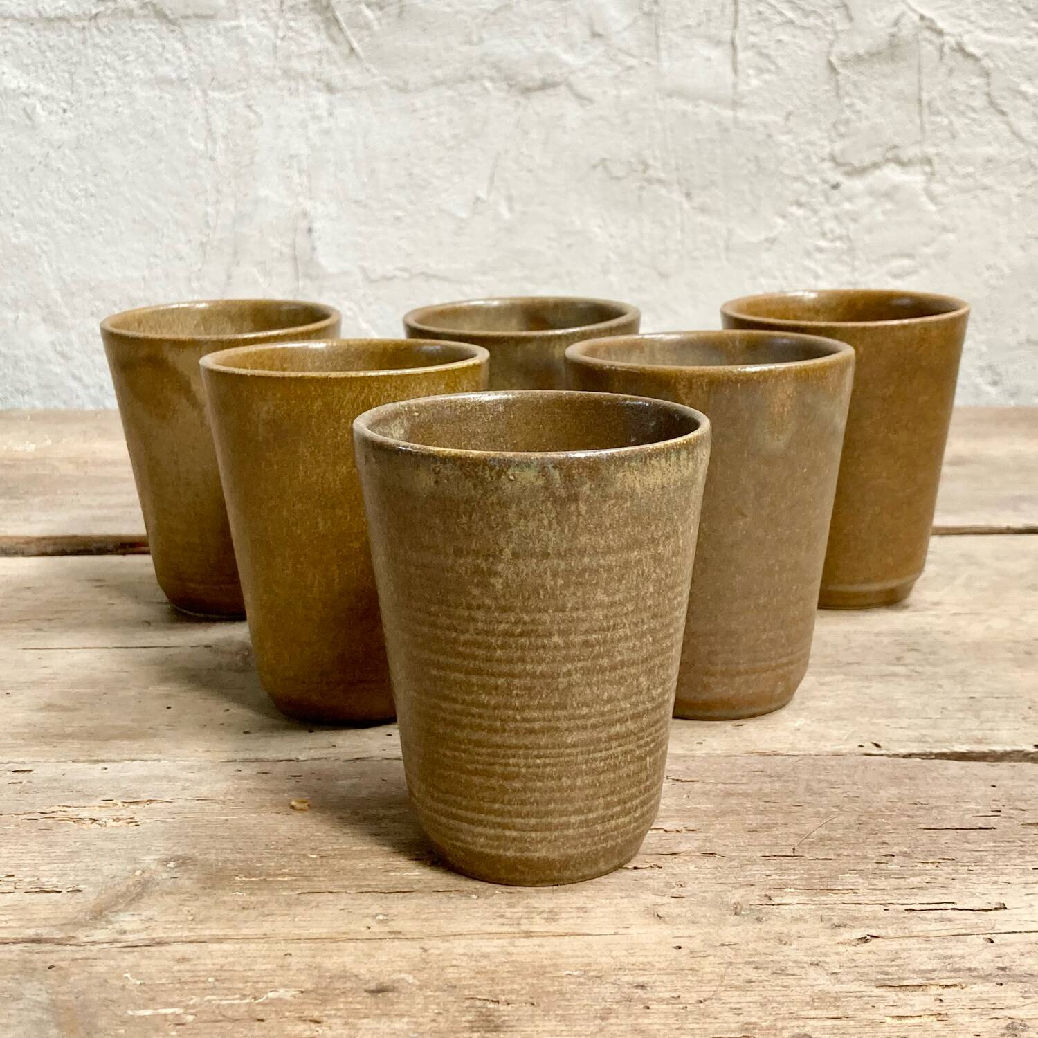 Set of 6 Digoin stoneware glasses