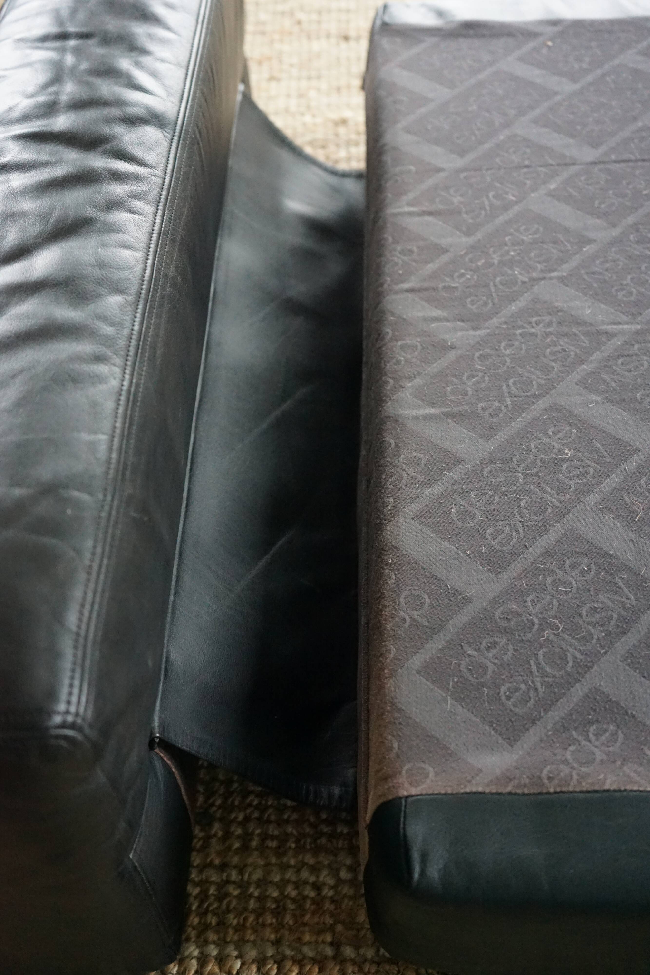 Ensemble Canapé-lit Modulable DS76 en Cuir Noir de De Sede