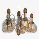 Murano glass chandelier in wood and chrome for Mazzega 60/70