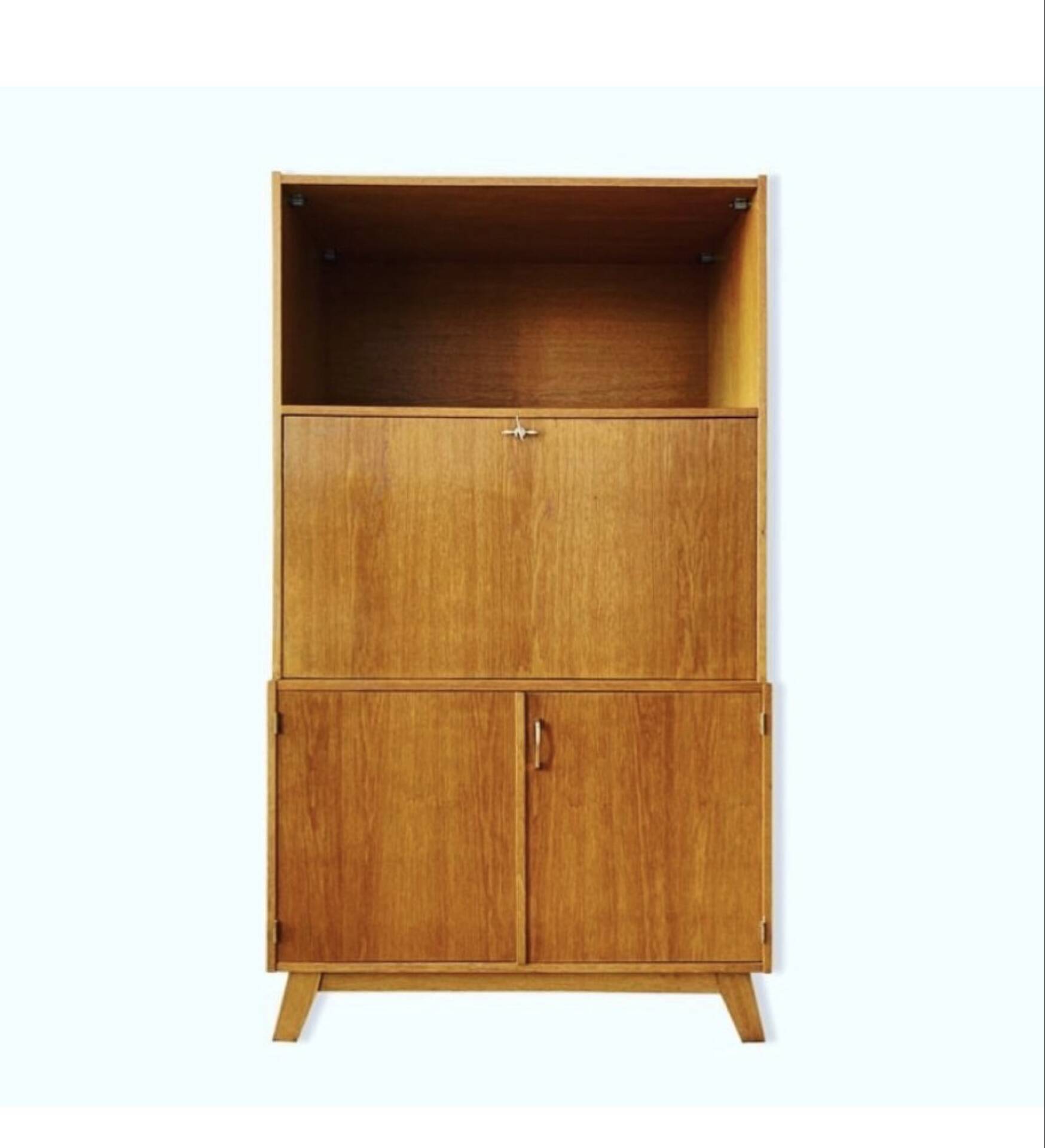 Very nice vintage wooden secretary, in a retro 60s/70s style, on