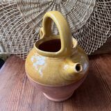 Provençal terracotta pitcher/jug with yellow glaze