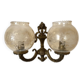 Applique double rétro  verres gravés