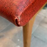 Chaises pieds compas skaï 1960