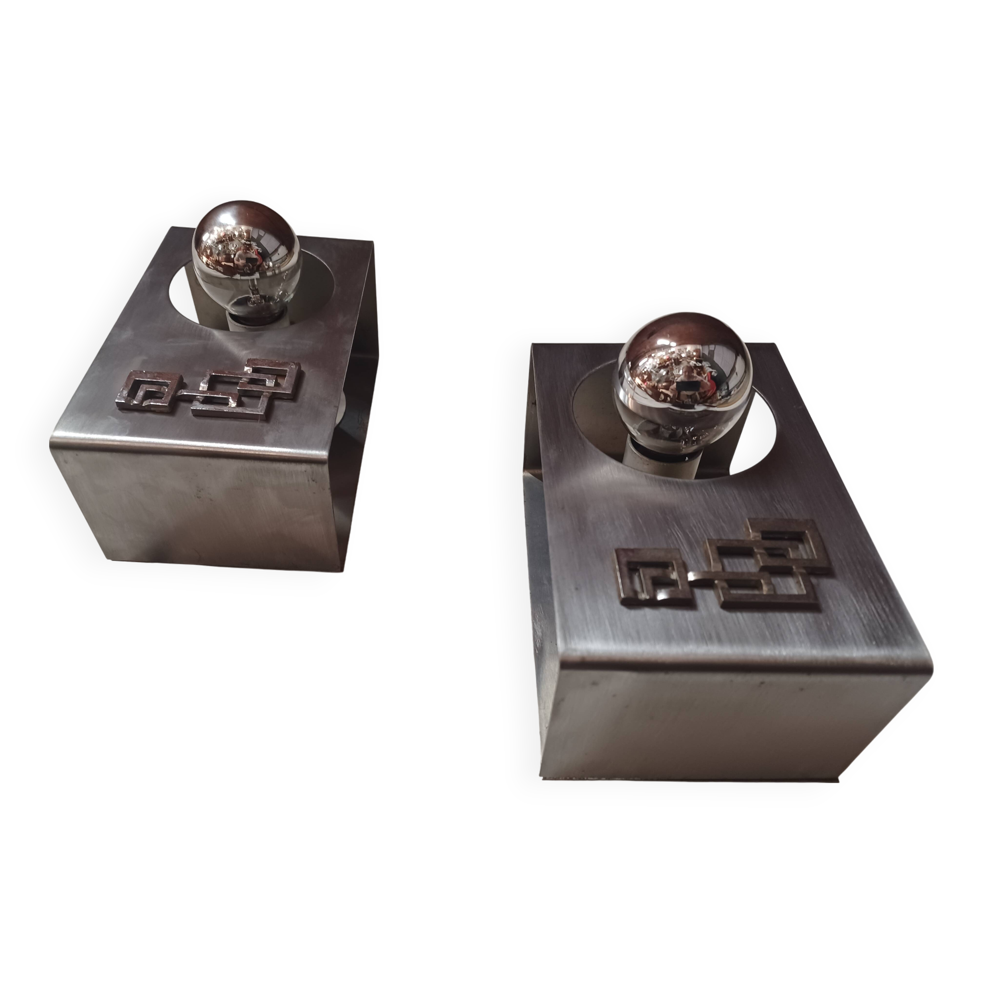 Pair of wall lights, 70'S