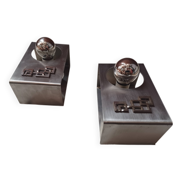 Pair of wall lights, 70'S