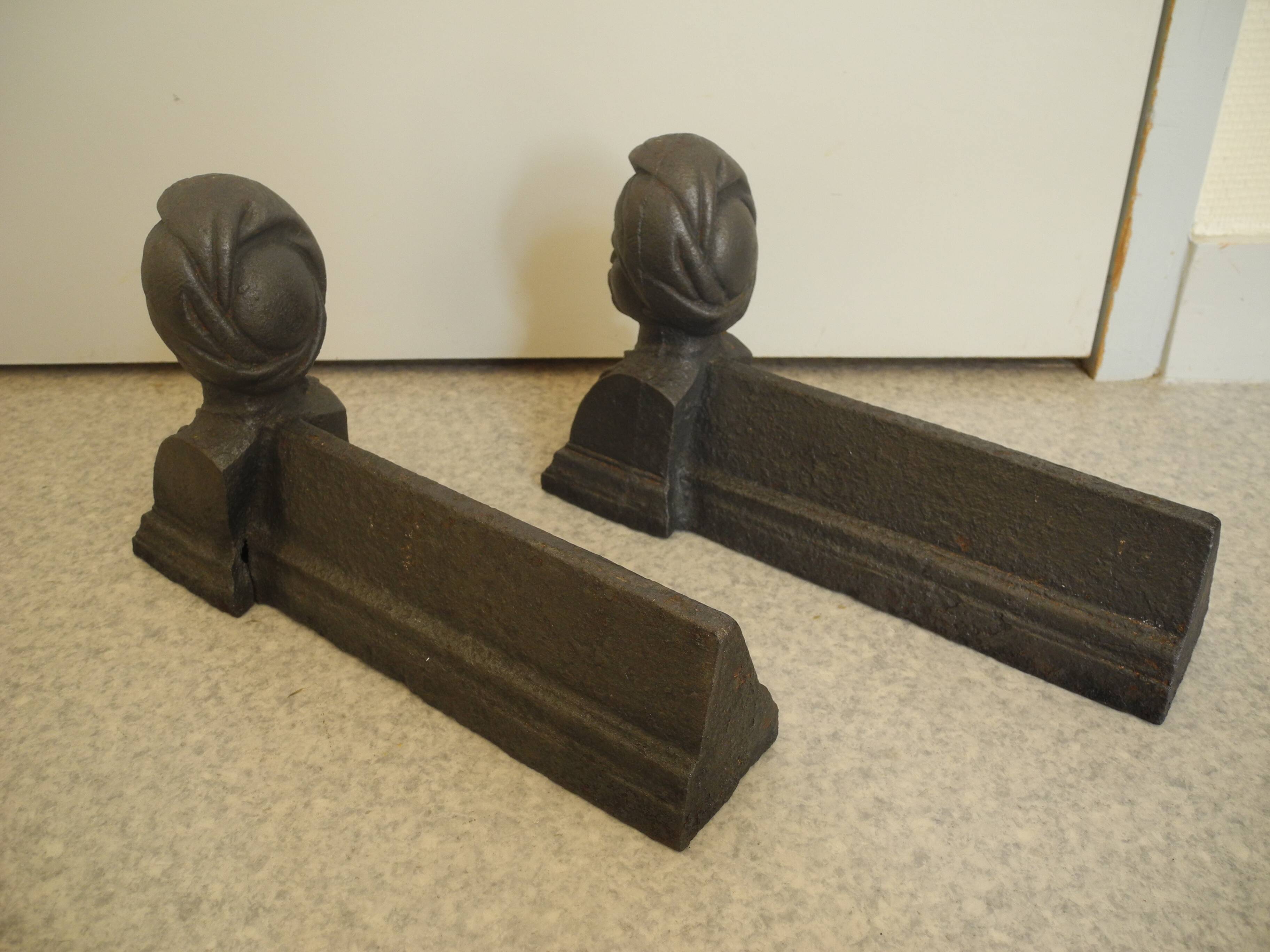 antique cast iron andirons orientalist decor cast iron fireplace andirons