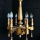 Golden wood chandelier