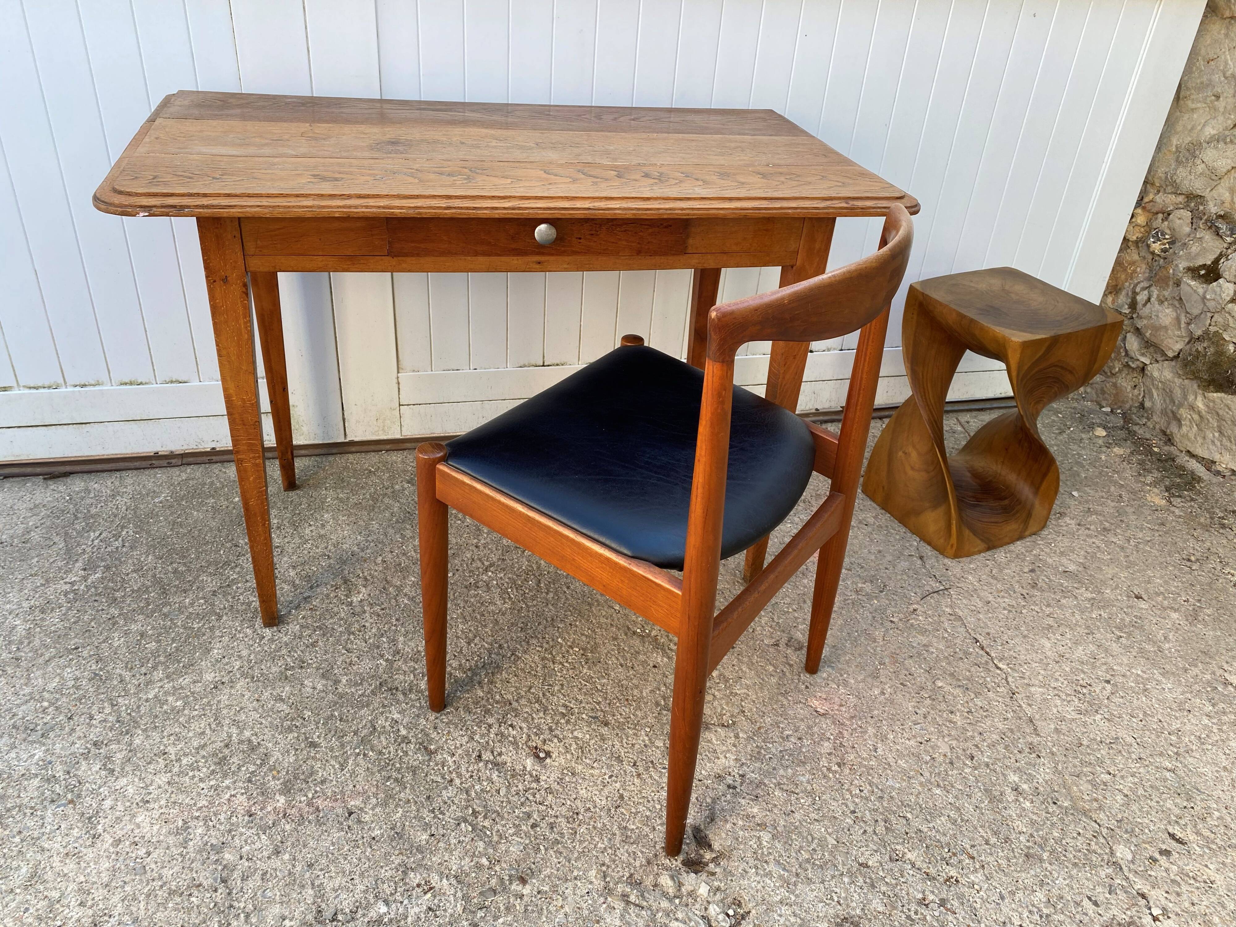 Desk with 1 drawer, oak top, 105x56cm