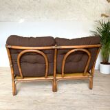 Vintage rattan bench