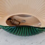 Art deco green shell wall lamp