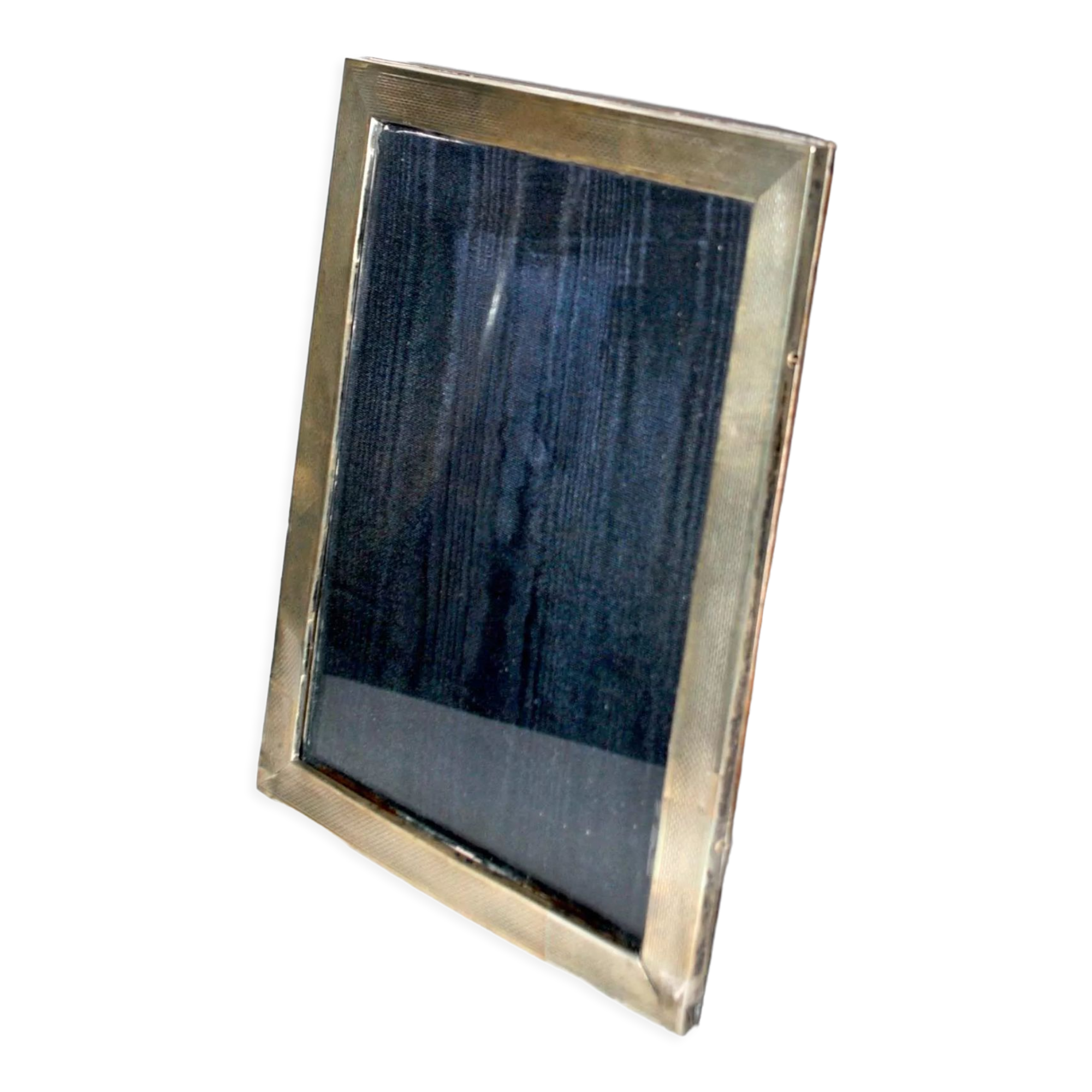 Old photo frame in wood and silver hallmark 800 - guilloche frame 16x20.5