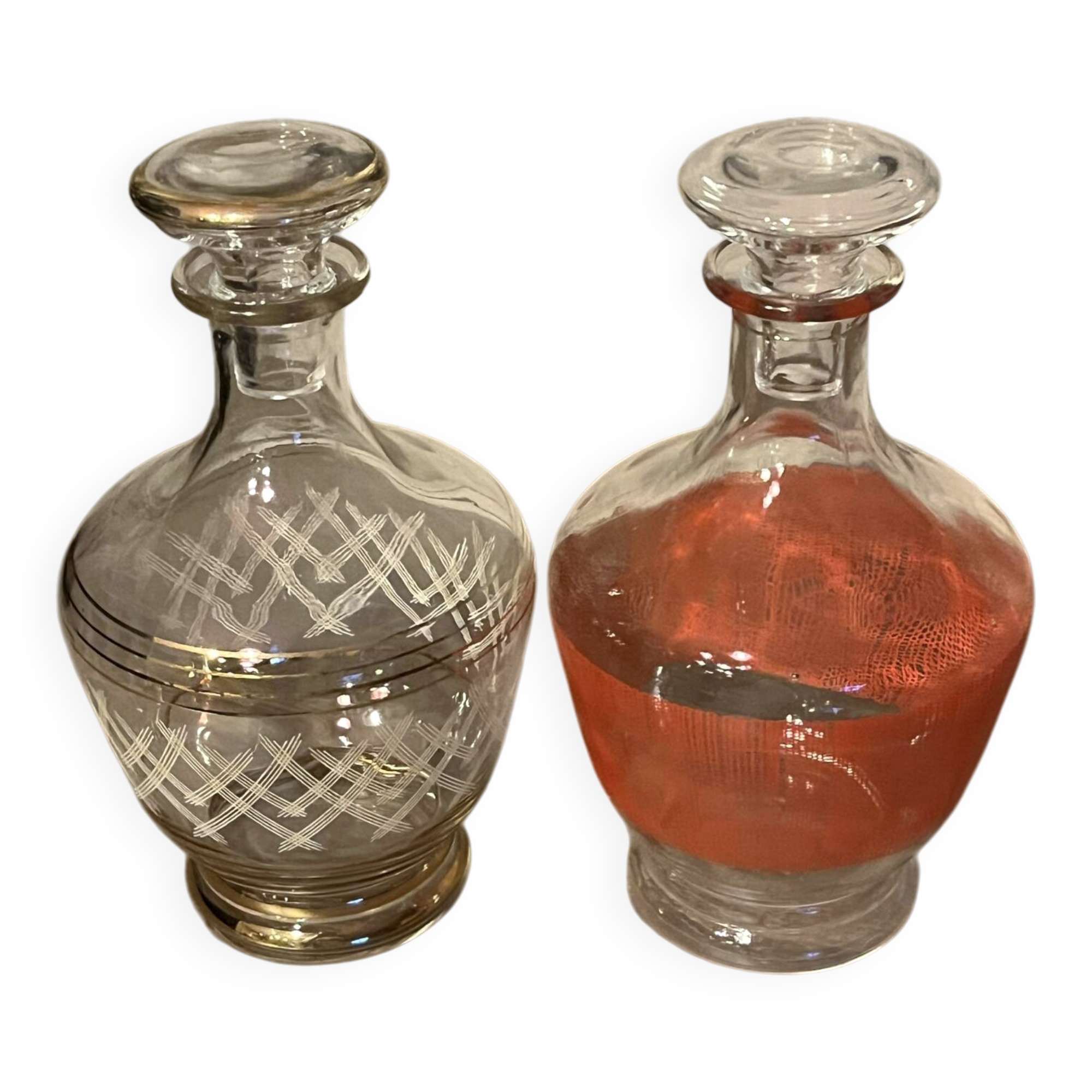 Duo de carafes à liqueur mid-century – années 60